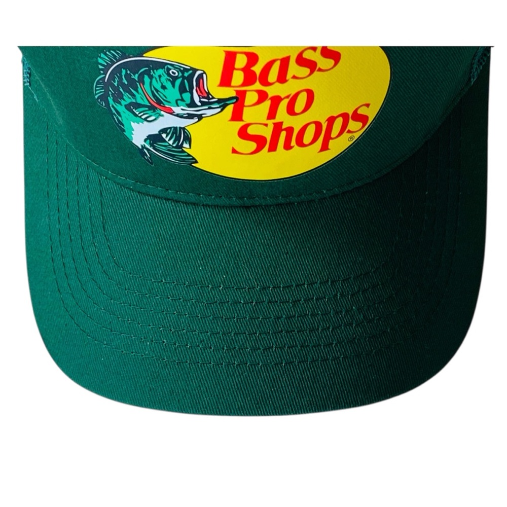 Bass Pro Shops Mesh Trucker Hat Green Snapback Fishing Outdoors Cap - Picture 4 of 7